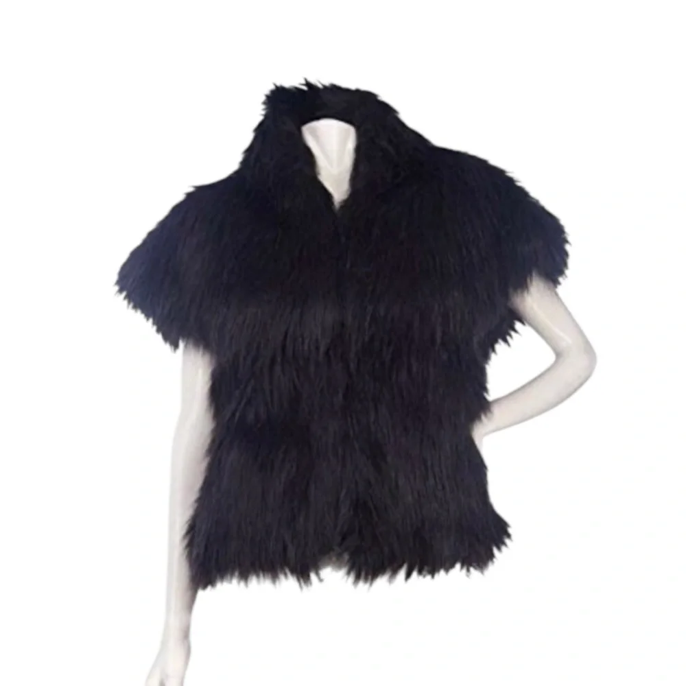 Marc Bouwer Black Faux Fur Jacket/Vest Size M